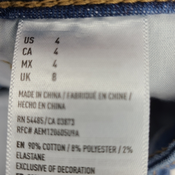 American Eagle Hi Rise Shortie Medium Wash Shorts - Picture 8 of 9